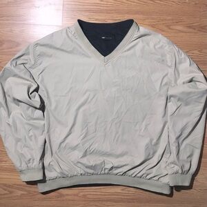 Wedge Reversible Pullover Windbreaker XL Tan & Black Lined Golf Outerwear